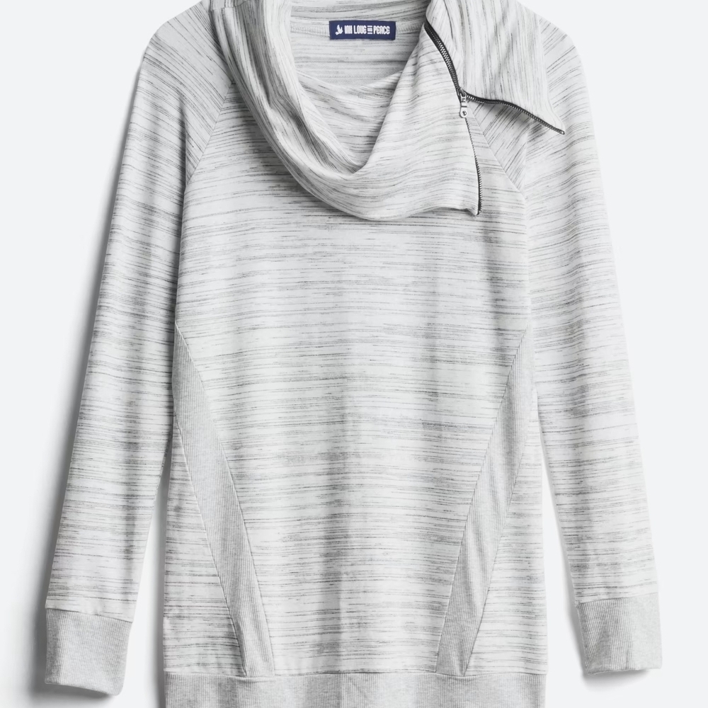 Stylish Light Gray Cowl Neck Sweater